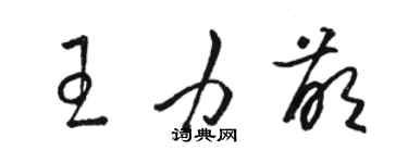 骆恒光王力萌草书个性签名怎么写