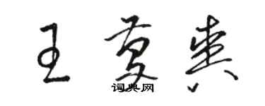 骆恒光王庆爽草书个性签名怎么写