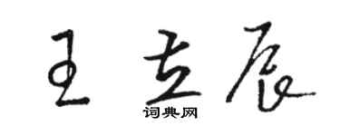 骆恒光王立辰草书个性签名怎么写