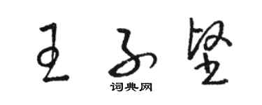 骆恒光王子坚草书个性签名怎么写