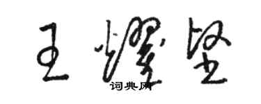 骆恒光王耀坚草书个性签名怎么写