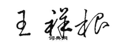 骆恒光王祥根草书个性签名怎么写