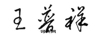 骆恒光王普祥草书个性签名怎么写