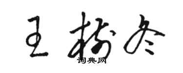 骆恒光王树冬草书个性签名怎么写