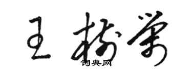 骆恒光王树荣草书个性签名怎么写
