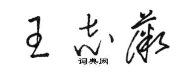 骆恒光王志薇草书个性签名怎么写