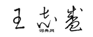 骆恒光王志盛草书个性签名怎么写