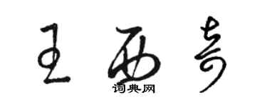 骆恒光王西奇草书个性签名怎么写