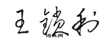 骆恒光王锁利草书个性签名怎么写