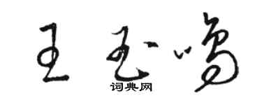 骆恒光王玉鸣草书个性签名怎么写