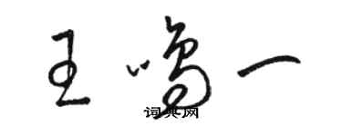 骆恒光王鸣一草书个性签名怎么写