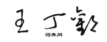 骆恒光王丁欢草书个性签名怎么写