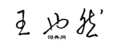 骆恒光王也然草书个性签名怎么写