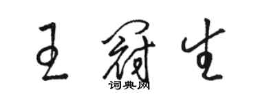 骆恒光王冠生草书个性签名怎么写