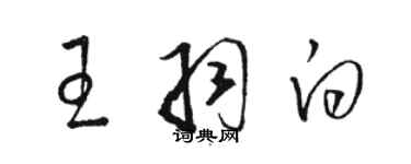 骆恒光王羽白草书个性签名怎么写