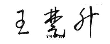 骆恒光王楚升草书个性签名怎么写