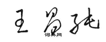 骆恒光王昌纯草书个性签名怎么写
