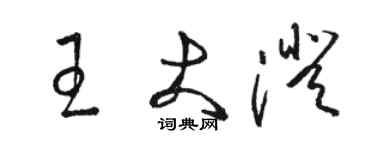 骆恒光王大澄草书个性签名怎么写