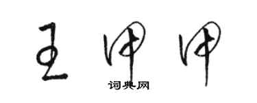 骆恒光王甲甲草书个性签名怎么写