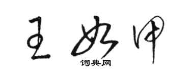 骆恒光王如甲草书个性签名怎么写