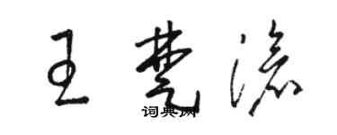 骆恒光王楚沧草书个性签名怎么写