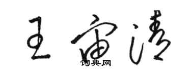 骆恒光王宙清草书个性签名怎么写