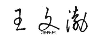 骆恒光王文渤草书个性签名怎么写