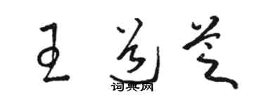 骆恒光王道芝草书个性签名怎么写