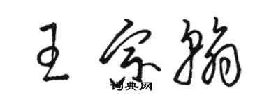 骆恒光王宗翰草书个性签名怎么写