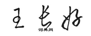 骆恒光王长好草书个性签名怎么写