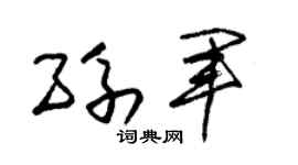 朱锡荣孙军草书个性签名怎么写