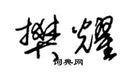 朱锡荣樊耀草书个性签名怎么写