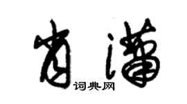 朱锡荣肖潇草书个性签名怎么写