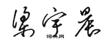 骆恒光梁宇晨草书个性签名怎么写