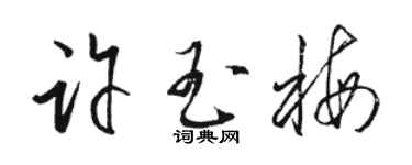骆恒光许玉梅草书个性签名怎么写