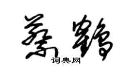 朱锡荣蔡鹤草书个性签名怎么写