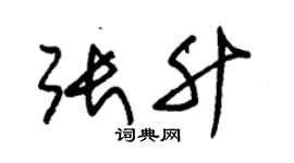 朱锡荣张升草书个性签名怎么写