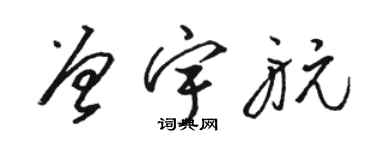 骆恒光曾宇航草书个性签名怎么写