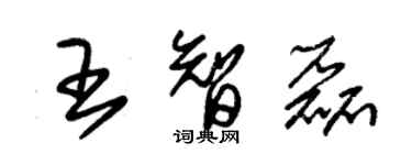 朱锡荣王智磊草书个性签名怎么写