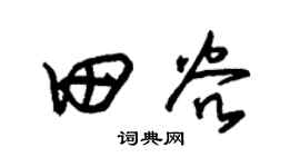 朱锡荣田谷草书个性签名怎么写