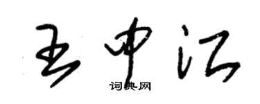 朱锡荣王中江草书个性签名怎么写