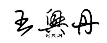 朱锡荣王兴丹草书个性签名怎么写