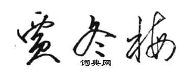 骆恒光贾冬梅草书个性签名怎么写