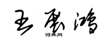 朱锡荣王展鸿草书个性签名怎么写
