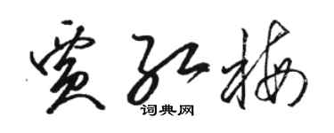 骆恒光贾红梅草书个性签名怎么写