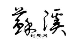 曾庆福苏溪草书个性签名怎么写