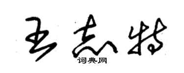 朱锡荣王志特草书个性签名怎么写