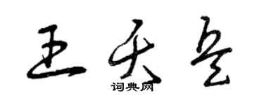 曾庆福王夭兵草书个性签名怎么写