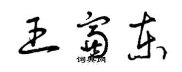 曾庆福王富东草书个性签名怎么写