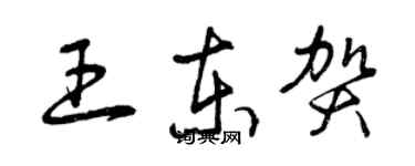 曾庆福王东贺草书个性签名怎么写